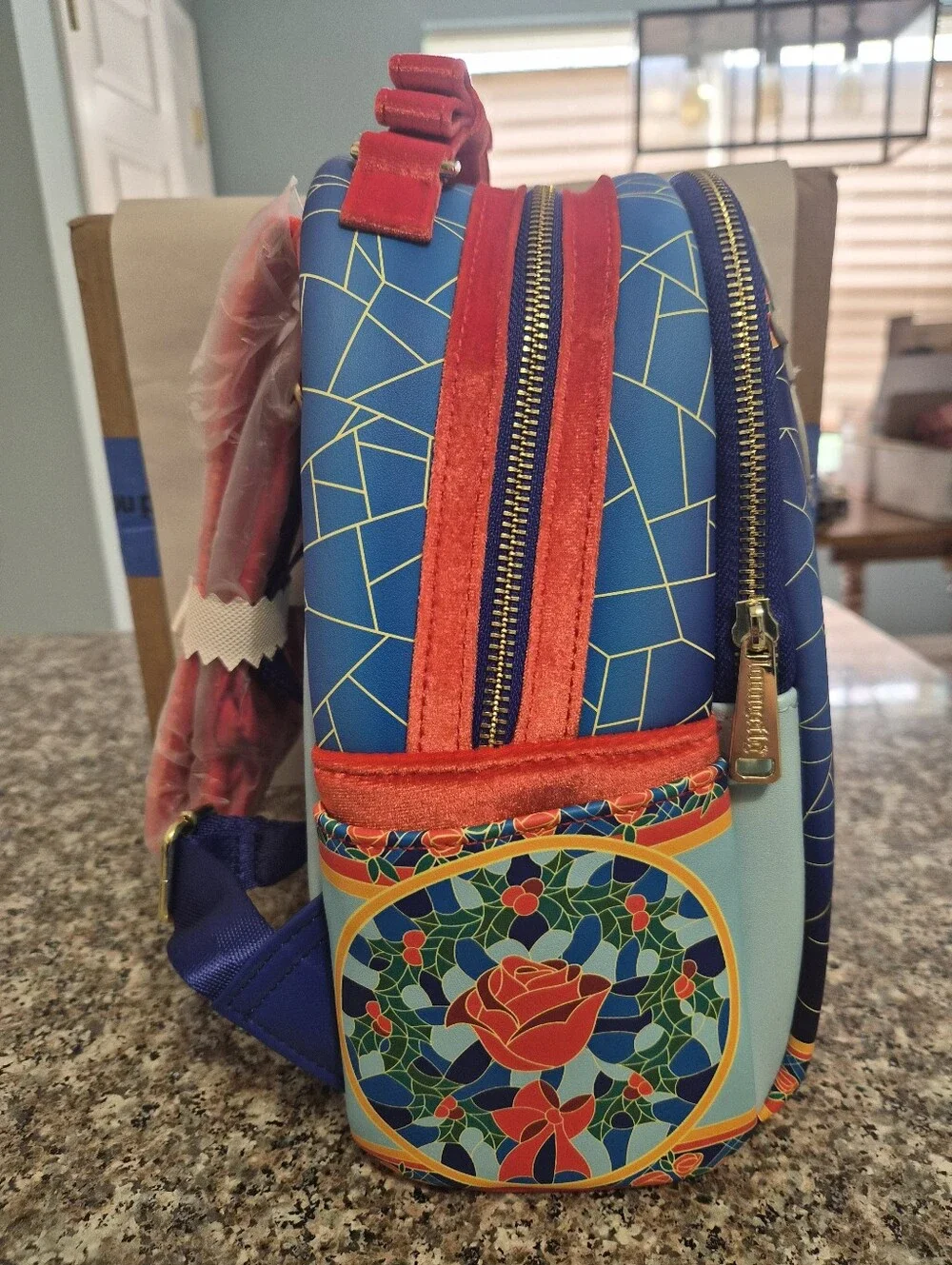 Loungefly Stainglass Beauty And Beast Mini Backpack